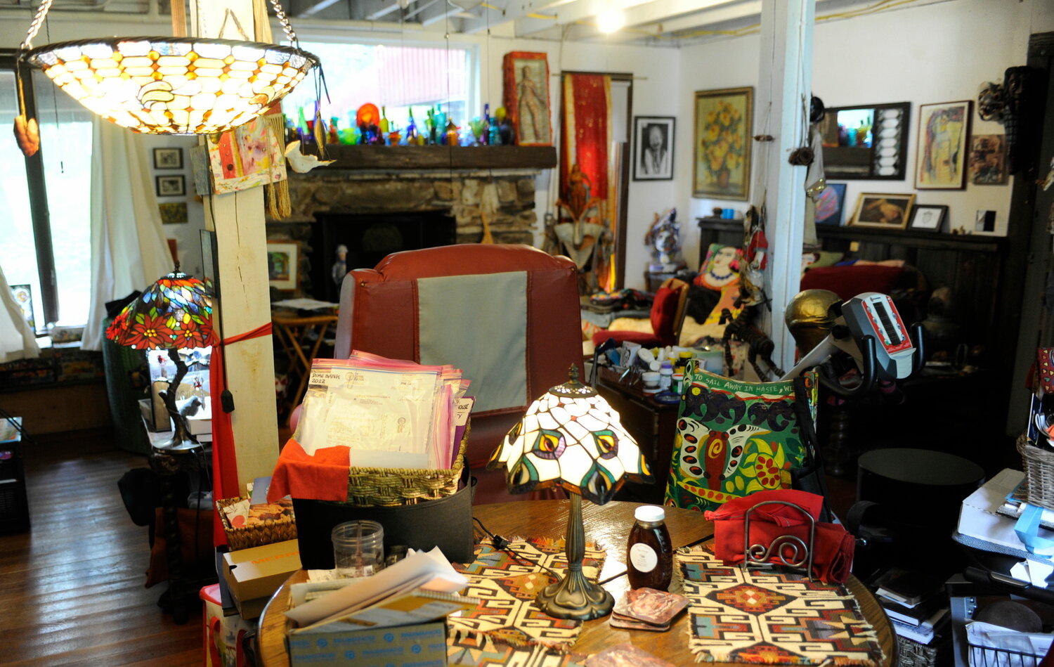 The old general store has become a home for Nancy Wells' art.